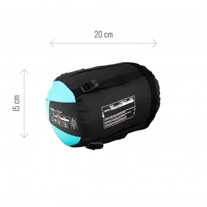 Sac de couchage femme - Confort 10°C - Bleu BAIKAL 750 W 5 Sac de couchage femme - Confort 10°C - Bleu BAIKAL 750 W – Image 5