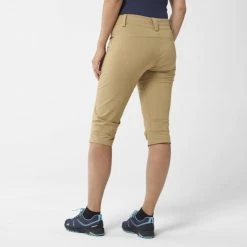 Pantalon de randonnée beige pour femme TREKKER STR 3/4 PANT II W -Vêtements et Equipements Soldes miv8433 9643 2 trek s 3 4 pt w kelp 1