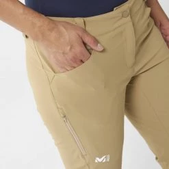 Pantalon de randonnée beige pour femme TREKKER STR 3/4 PANT II W -Vêtements et Equipements Soldes miv8433 9643 4 trek s 3 4 pt w kelp 1