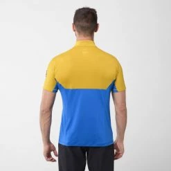 Tee-Shirt bleu pour homme TRILOGY FRAGMENT ZIP SS M -Vêtements et Equipements Soldes miv8970 9652 2 tri frag zip m sky diver mustard 1