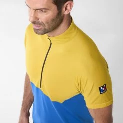 Tee-Shirt bleu pour homme TRILOGY FRAGMENT ZIP SS M -Vêtements et Equipements Soldes miv8970 9652 3 tri frag zip m sky diver mustard 1