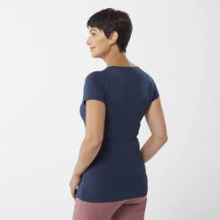 Tee-Shirt bleu pour femme IMJA WOOL PRINT TS SS W -Vêtements et Equipements Soldes miv9006 7317 2 imja wl p ts w saphir 1