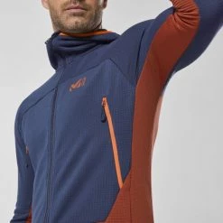 Polaire en Polartec® marron pour homme FUSION GRID -Vêtements et Equipements Soldes miv9024 9567 3 fusion grid h m rust saphir 5