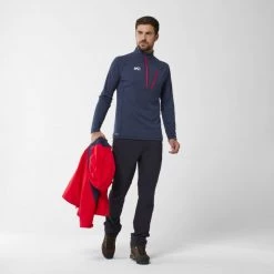 Tee-Shirt kaki pour homme MORPHO ZIP LS M -Vêtements et Equipements Soldes miv9025 7317 5 morpho zip ls m saphir 1 2