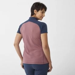 Tee-Shirt violet pour femme MORPHO ZIP SS W -Vêtements et Equipements Soldes miv9033 9673 2 morpho zip ss w rose brown saphir 1