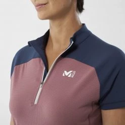 Tee-Shirt violet pour femme MORPHO ZIP SS W -Vêtements et Equipements Soldes miv9033 9673 4 morpho zip ss w rose brown saphir 1