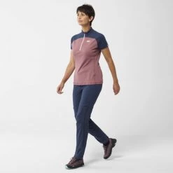 Tee-Shirt violet pour femme MORPHO ZIP SS W -Vêtements et Equipements Soldes miv9033 9673 6 morpho zip ss w rose brown saphir 1