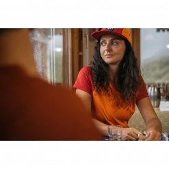 Tee-Shirt orange pour femme ASYM SUMMIT TS SS W -Vêtements et Equipements Soldes miv9034 9663 10 asy summit ss w coral chrome tango 1