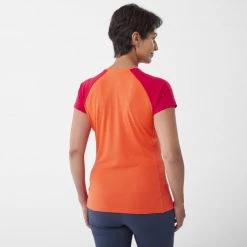 Tee-Shirt orange pour femme ASYM SUMMIT TS SS W -Vêtements et Equipements Soldes miv9034 9663 2 asy summit ss w coral chrome tango 1