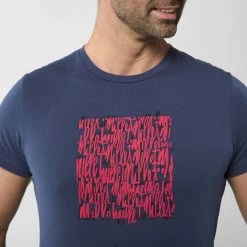 Tee-Shirt bleu marine pour homme SCRIPT TS SS M -Vêtements et Equipements Soldes miv9038 7317 3 script ts ss m saphir 1