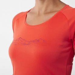 Tee-Shirt orange pour femme HAZY MOUNTAINS TS SS W -Vêtements et Equipements Soldes miv9077 9355 3 hazy mtn ts w coral chrome 1