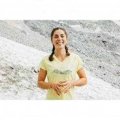 Tee-Shirt jaune pour femme HAZY MOUNTAINS TS SS W -Vêtements et Equipements Soldes miv9077 9414 11 tee shirt manches courtes femme jaune hazy mtn ts w limon 3