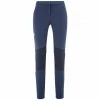 Pantalon stretch de trekking bleu marine pour femme TREKKER