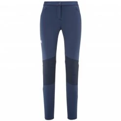 Pantalon stretch de trekking bleu marine pour femme TREKKER