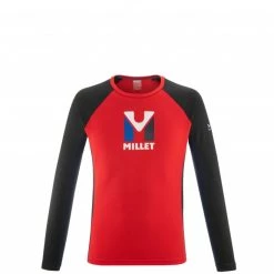 Tee-Shirt en laine mérinos rouge pour homme TRILOGY LOGO WOOL