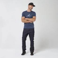 Tee-Shirt en coton kaki pour homme MILLET LOGO TS SS M -Vêtements et Equipements Soldes miv9282 7317 4 m logo ts ss m saphir 2 1