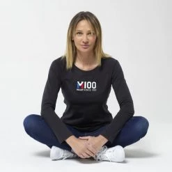 Tee-Shirt série limitée M100 noir pour femme M100 -Vêtements et Equipements Soldes miv9324 0247 3 m100 ts ls w black noir 2