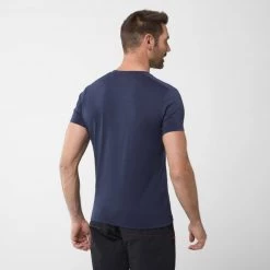 Tee-Shirt bleu marine pour homme TRILOGY WOOL STRIPES -Vêtements et Equipements Soldes miv9389 7317 2 trilo wool ss m saphir 1 1