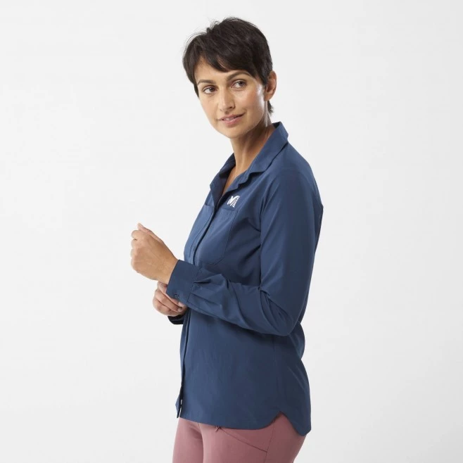 Chemise manches-longues bleu marine pour femme WANAKA LS SHIRT W 2 Chemise manches-longues bleu marine pour femme WANAKA LS SHIRT W – Image 2