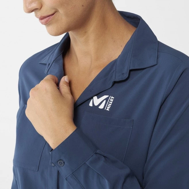 Chemise manches-longues bleu marine pour femme WANAKA LS SHIRT W 4 Chemise manches-longues bleu marine pour femme WANAKA LS SHIRT W – Image 4