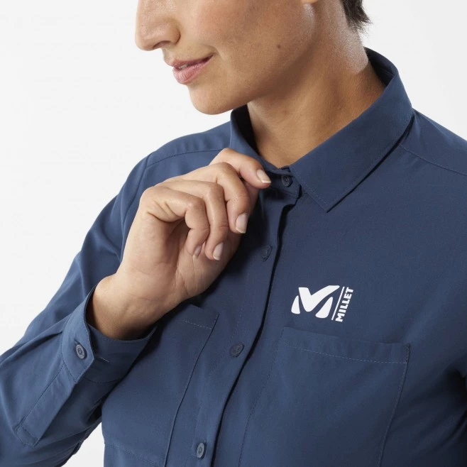 Chemise manches-longues bleu marine pour femme WANAKA LS SHIRT W 5 Chemise manches-longues bleu marine pour femme WANAKA LS SHIRT W – Image 5