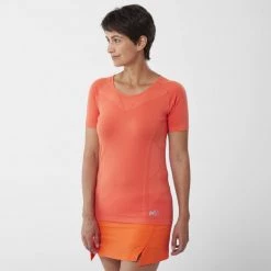 Tee-Shirt respirant orange pour femme LTK SEAMLESS LIGHT II SS W -Vêtements et Equipements Soldes miv9429 9355 1 ltkseamles ii w coral chrome 1